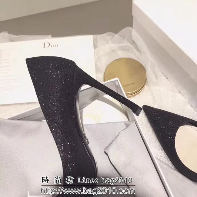 DIOR迪奧 馬蹄跟原版鞋 格利特材質 高跟鞋 QZS1874